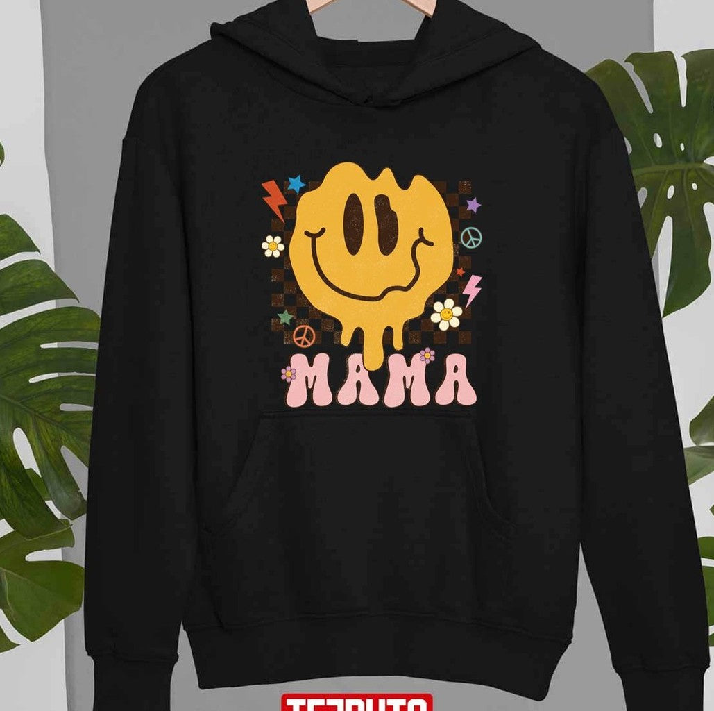 Retro Hippie Mama Smiley Design Unisex T-Shirt