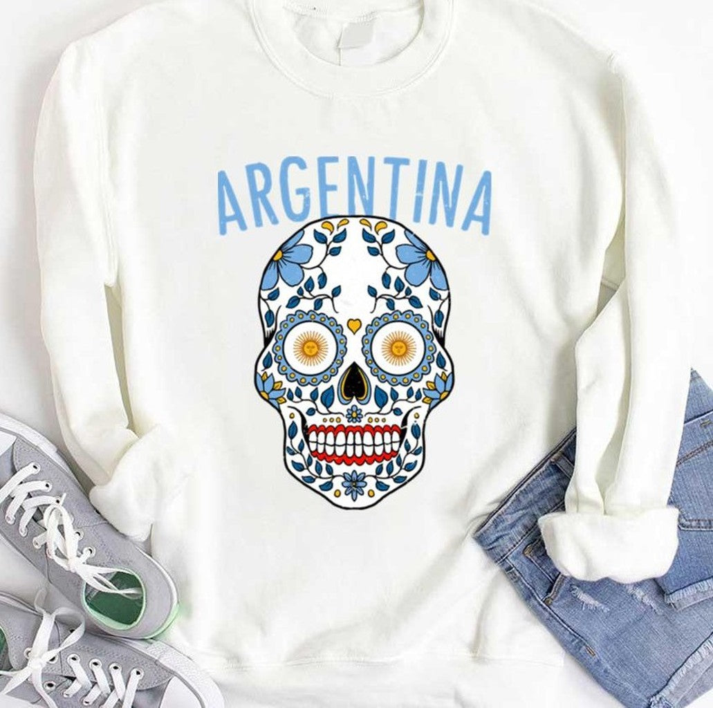 Argentina Calavera World Soccer Cup 2018 Russia Argentina Team Unisex T-shirt
