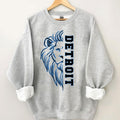Detroit Football Sweatshirt, Lion Football Shirt, Retro Detroit Football Shirt, Detroit Gift Fans Crewneck Fabric