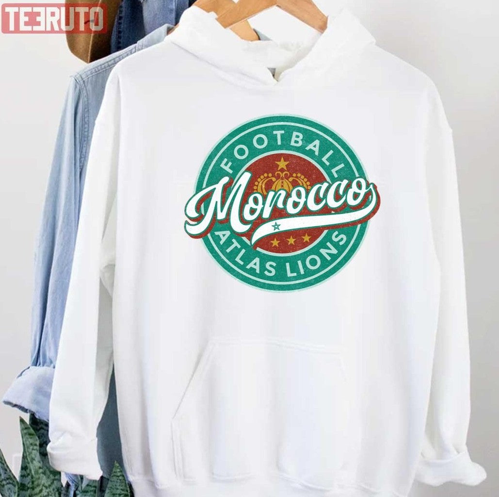 Soccer Badge Round Vintage Morocco Unisex Hoodie