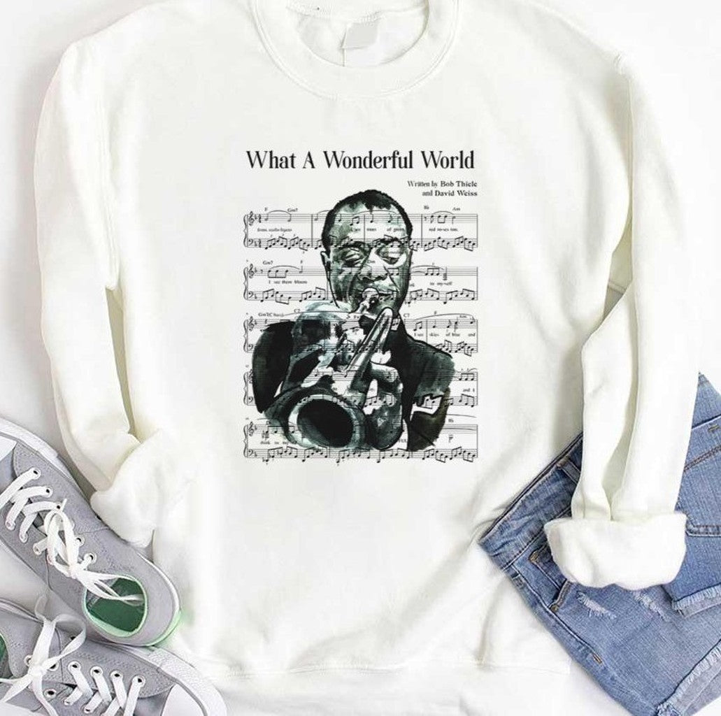 Song Lyrics Chord Louis Armstrong What A Wonderful World Unisex Hoodie