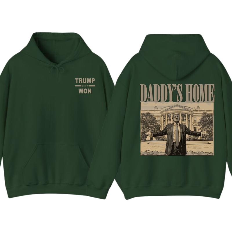 Trummp Daddy's Home 2024 Black Hoodie â€“ Bold Political Statement Design