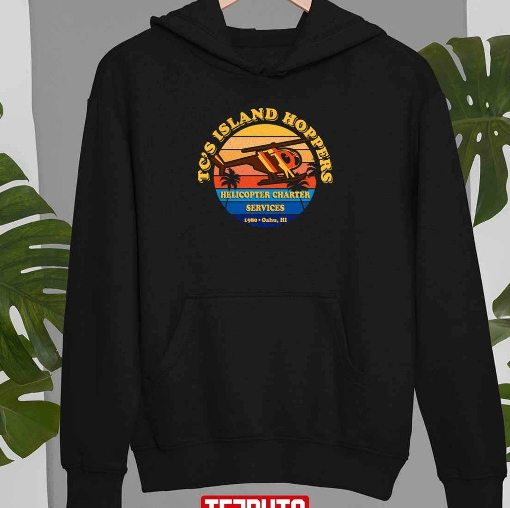 Tc's Island Hoppers Hellicoper Charter Services Magnum P1 Worn Unisex T-Shirt