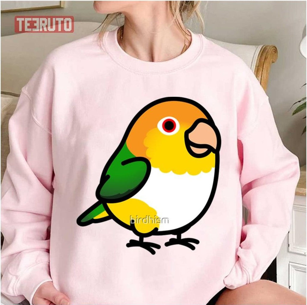 Bellied Caique Chubby White Unisex Sweatshirt