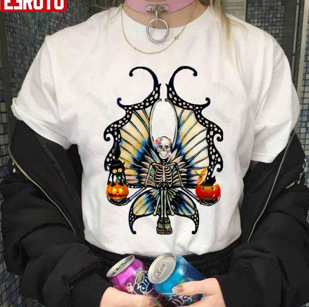 Skeleton Fairy Grunge Fairycore Aesthetic Gothic Cottagecore Unisex T-Shirt