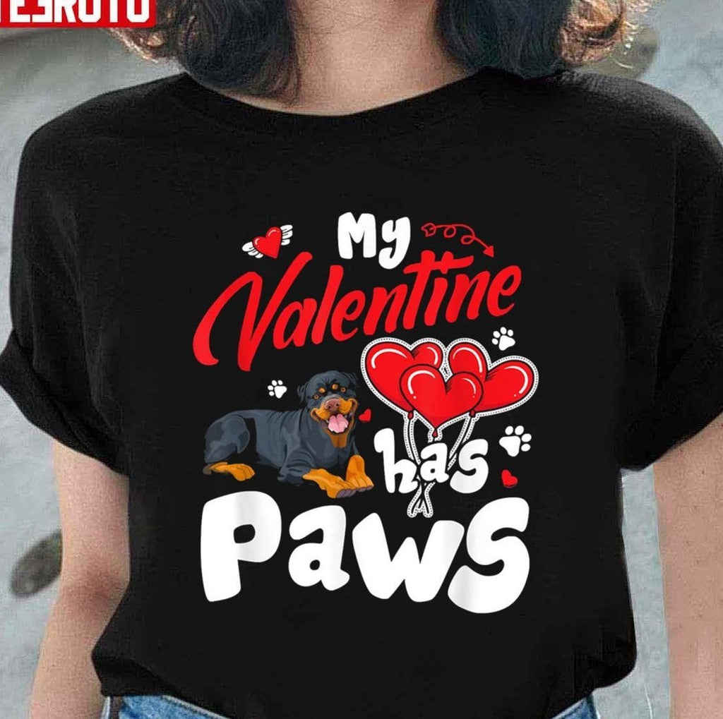My Valentine Has Paws Pitbull Dog Unisex Sweatshirt