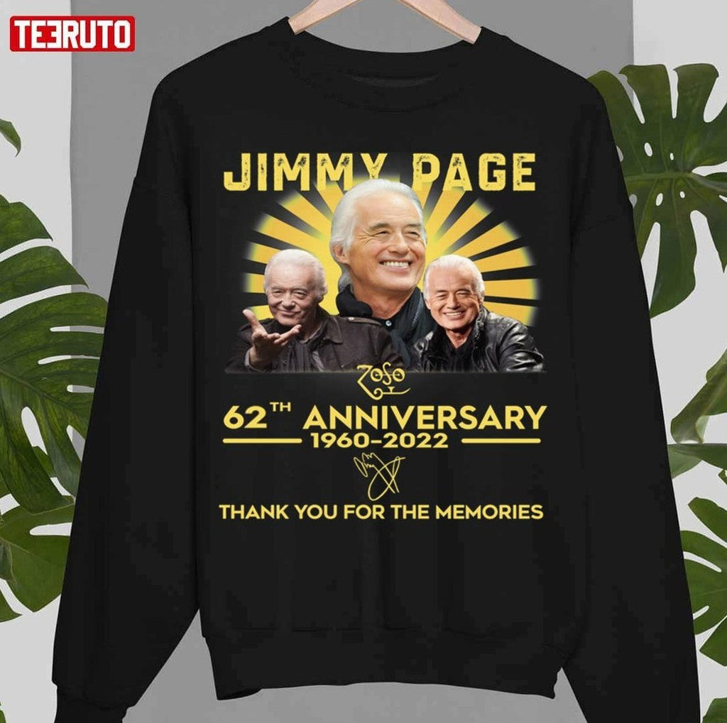60th Anniversary 1960 2020 Thank You For The Memories Signature Jimmy Page Unisex T-Shirt