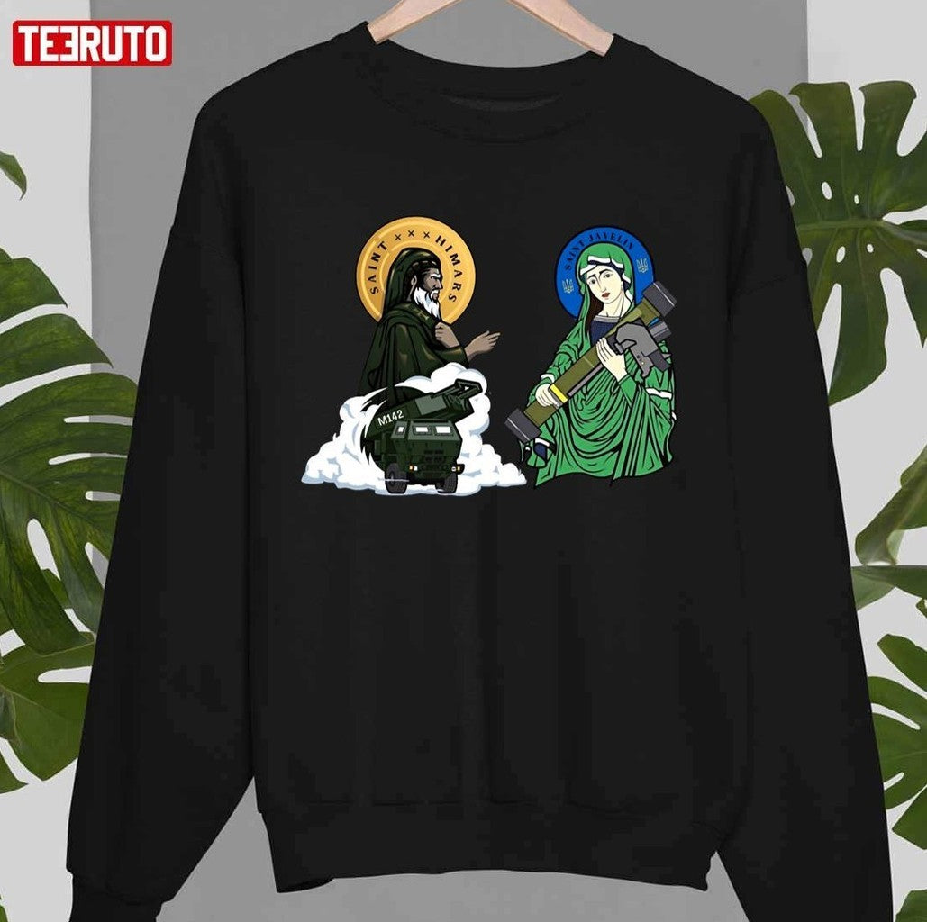Saint Himars And Saint Javelin Ukrainian Army Best Friends Unisex Sweatshirt