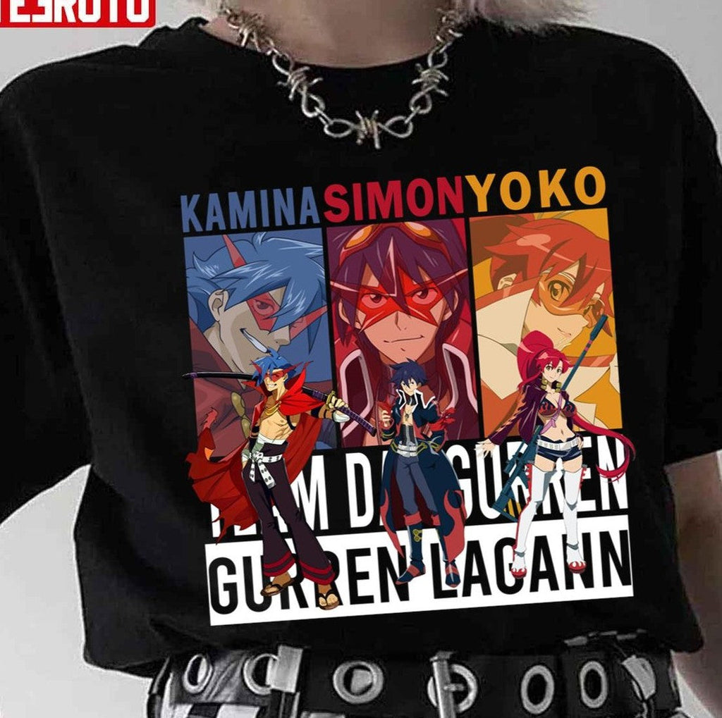 Simon Yoko Littner Kamina Characters Gurren Lagann Unisex T-Shirt