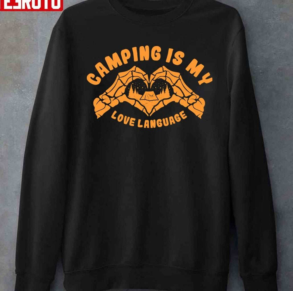 Skeletons Camping Is My Love Language Unisex Hoodie