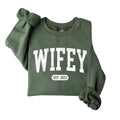 Personalize Wifey Sweatshirt, Engagement Sweatshirt, Bridal Shower Gift, Gift for Bride, Personalized Bridal Gift, New Wife Sweatshirt