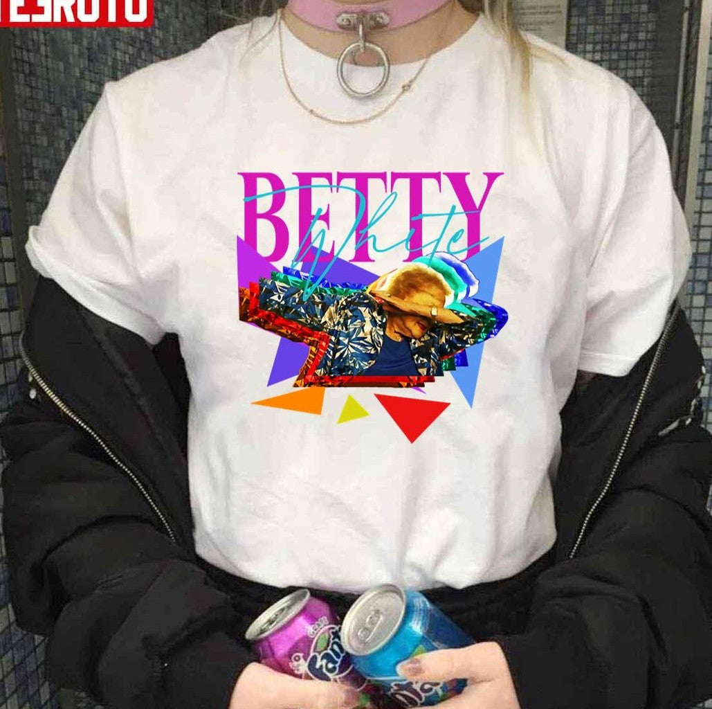 Betty White Dabbing Funny Art Unisex T-shirt