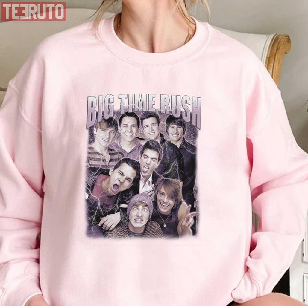 Big Time Rush Retro Vintage Bootleg Logo And Members Unisex Sweatshirt