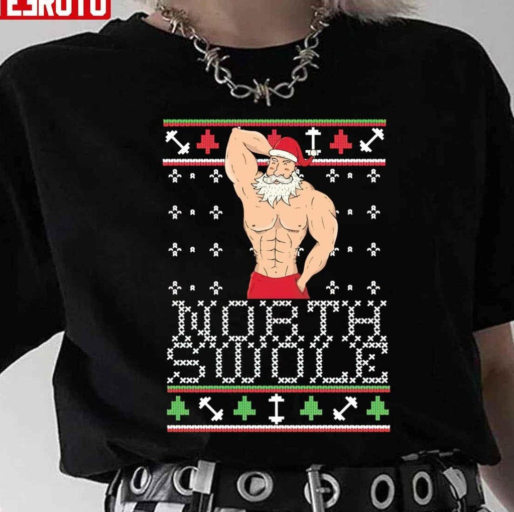 North Swole Ugly Santa Christmas Unisex Sweatshirt