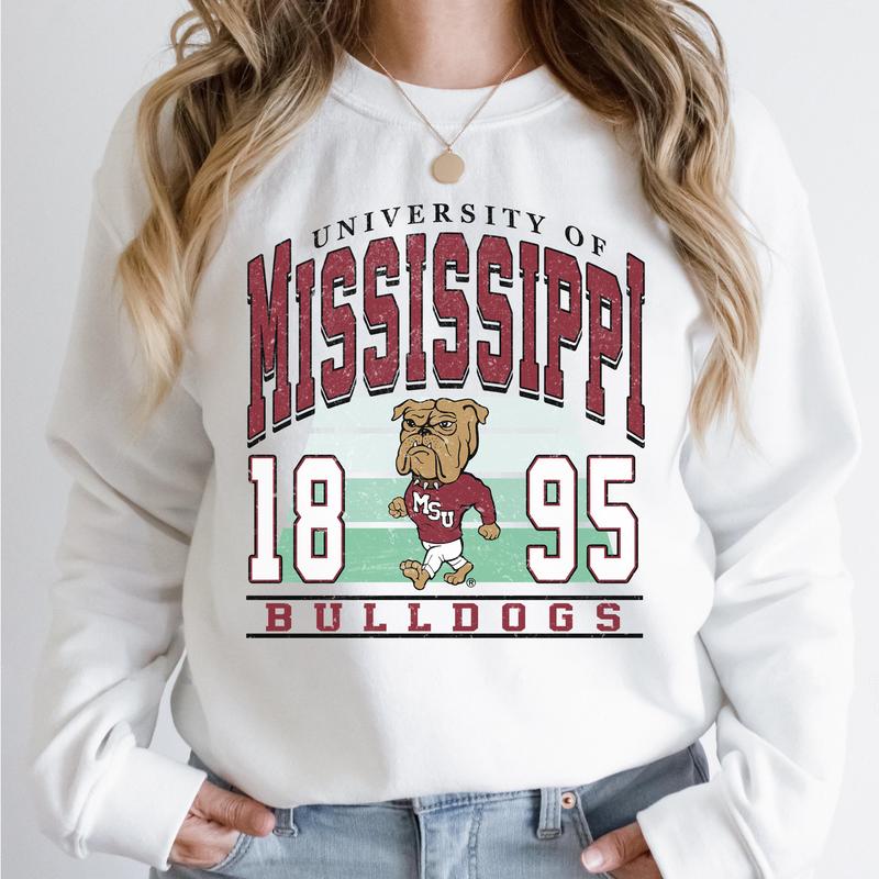 Mississippi State Bulldogs Vintage College NCAA Sweatshirt, Vintage Football Sweatshirt NCAA, Classic Sport Sweatshirt, Gifts For Football Fan Sport