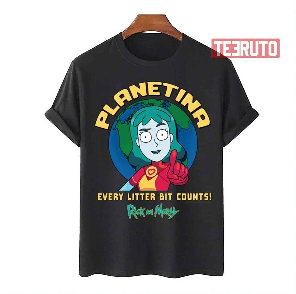 Planetina Every Litter Bit Counts Captain Planet Unisex T-Shirt
