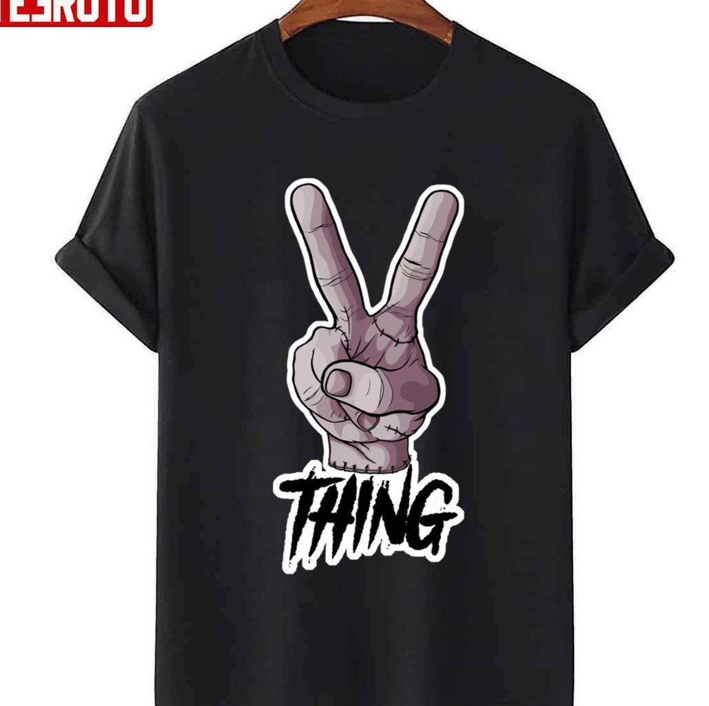 Say Hi Thing From Wednesday V Sign Unisex Sweatshirt