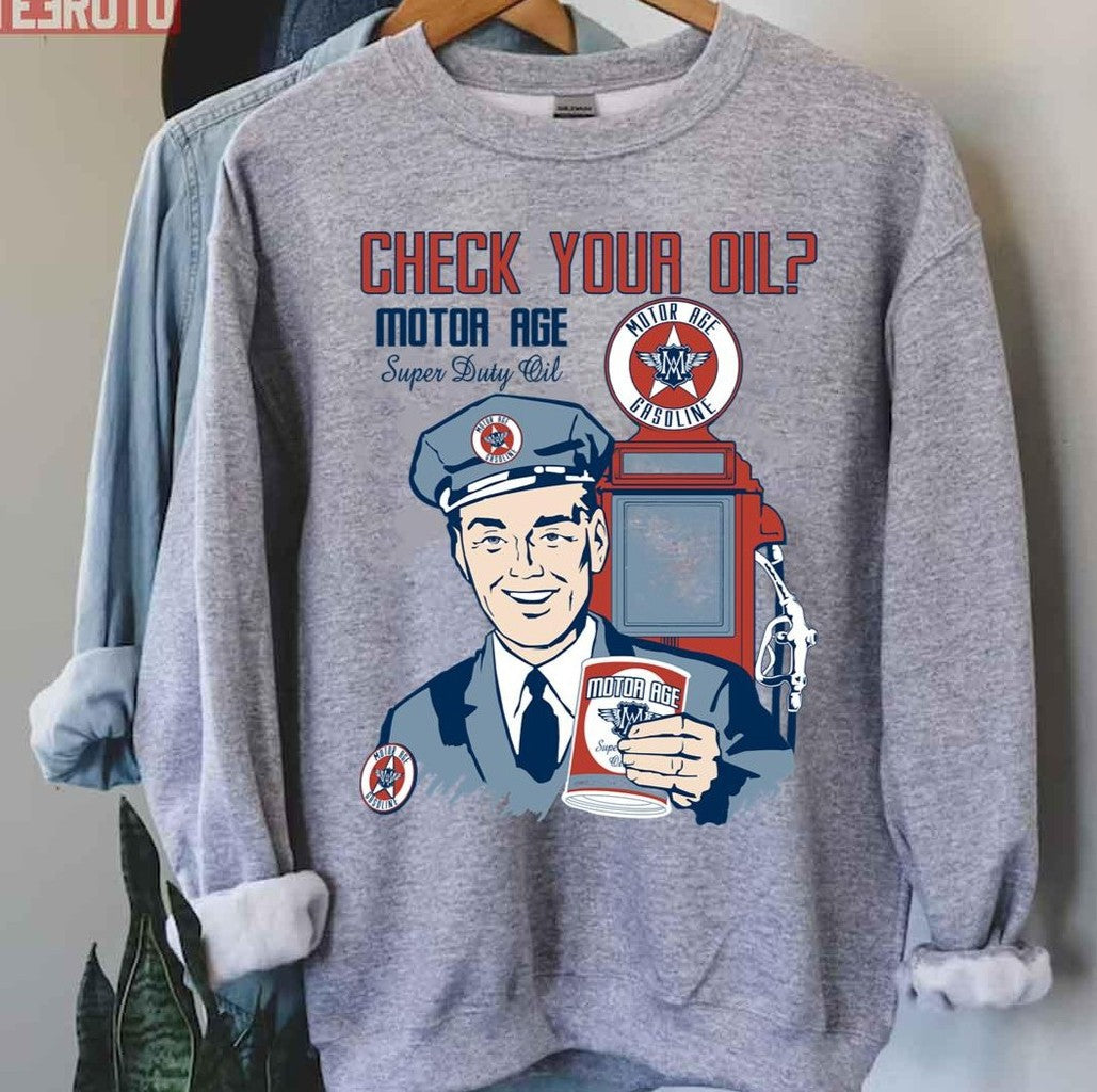 Motor Age Check Your Oil Unisex T-Shirt