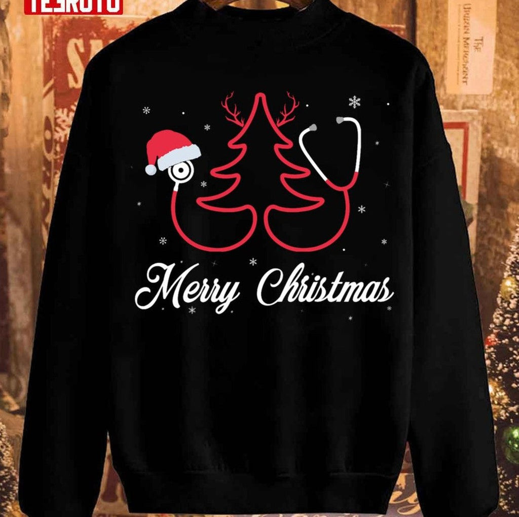 Stethoscope Nurse Christmas Tree Nurse Christmas Sweatshirt