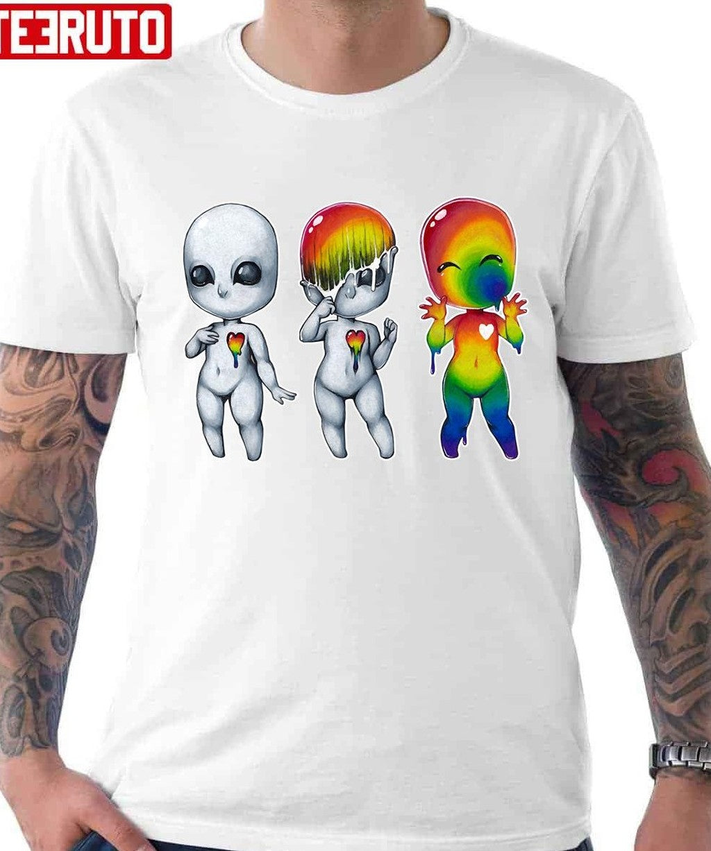 Out Of Your Shell Alien Raibow Tie Dye Unisex T-Shirt