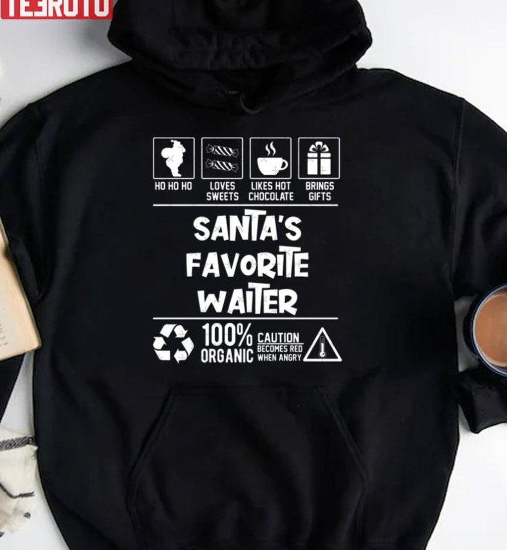 Santa's Favorite Waiter Christmas Ho Ho Sweatshirt