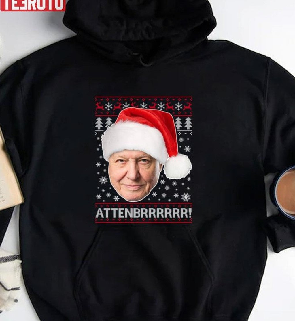 Attenbrrrrrr David Attenborough Christmas Pattern Unisex Sweatshirt