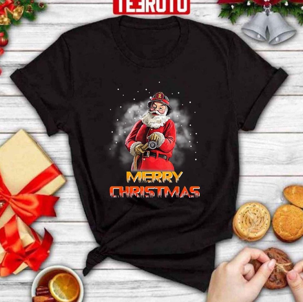 Santa Claus Fireman Firefighter Christmas Unisex Sweatshirt