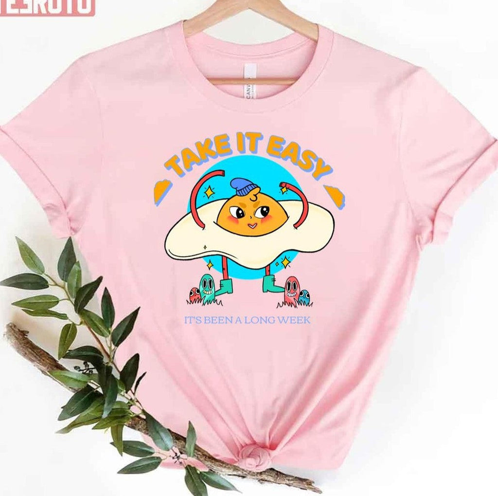Take It Easy It's Been A Long Week Gudetama Unisex T-Shirt
