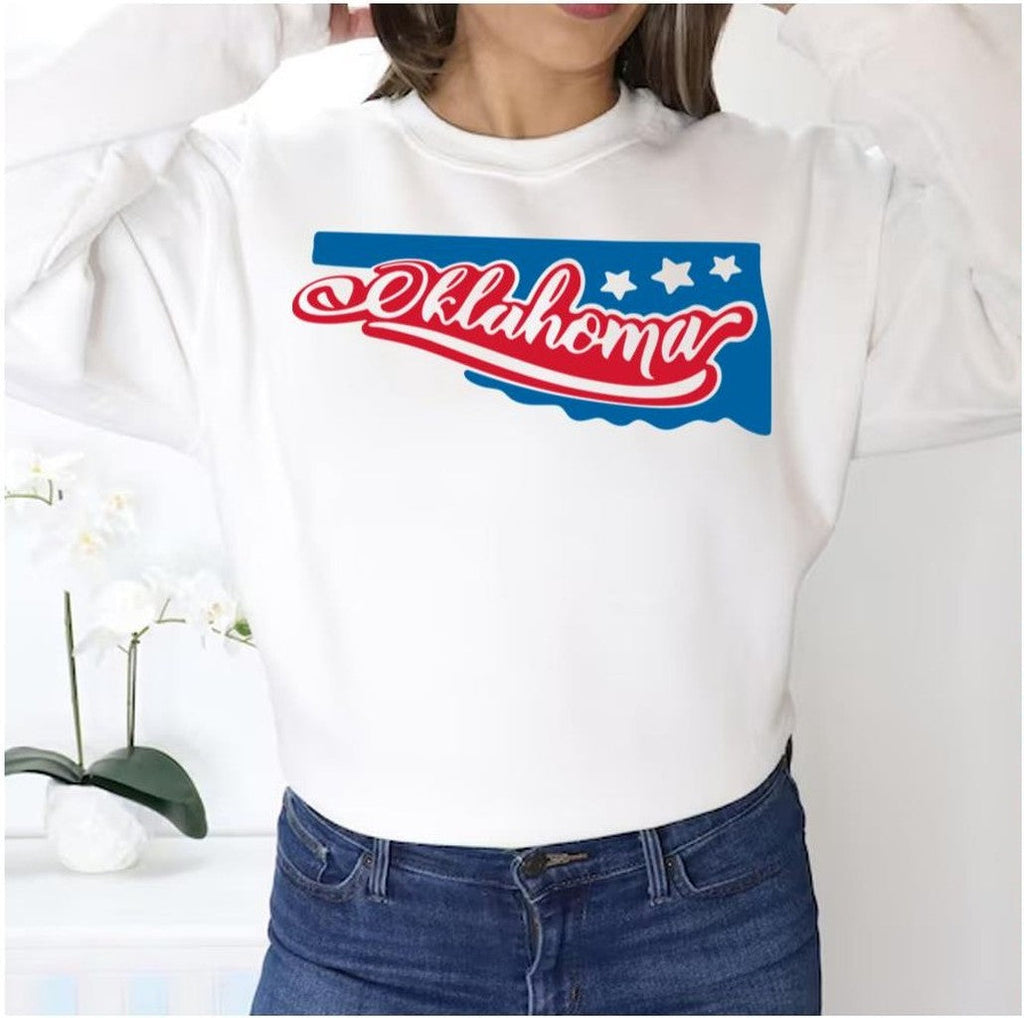 Red Blue Logo Oklahoma State Of America Unisex Sweatshirt
