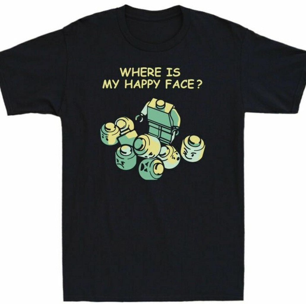 My Pattern Is Navy Men_s Where Robot Funny Face Unisex T-Shirt