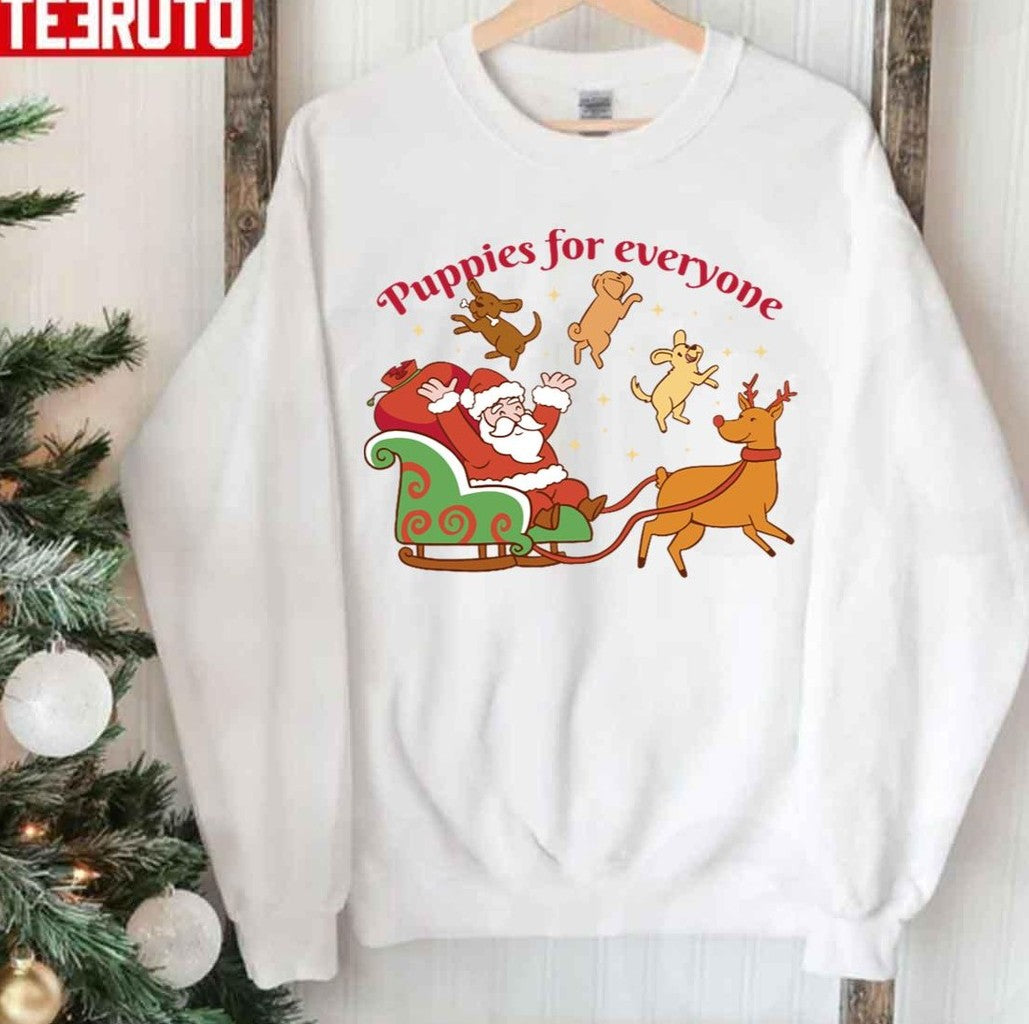 Santa's Sliding Puppies Bringing Joy To Everyone This Christmas Unisex Sweatshirt