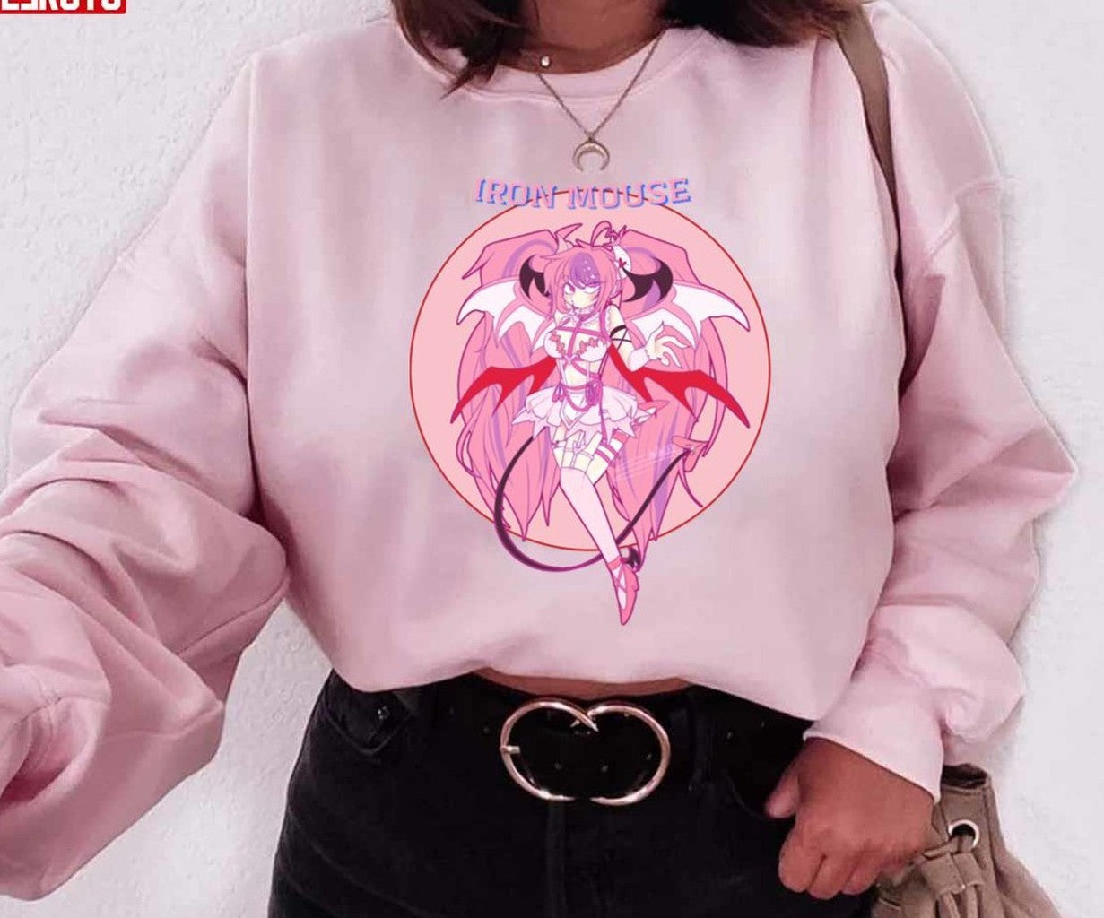 Pink Iron Mouse Unisex Sweatshirt