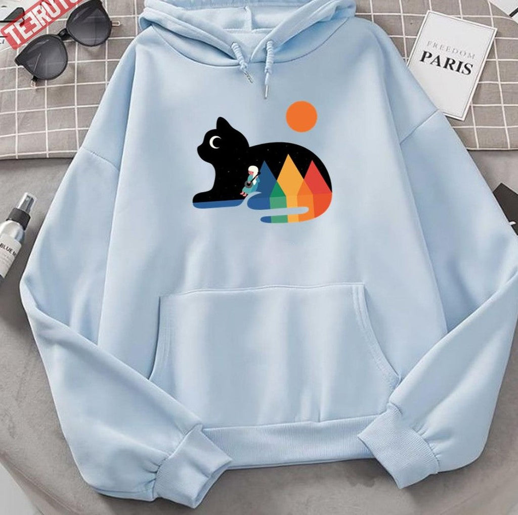 Black Cat Moonlight Serenade Unisex Hoodie