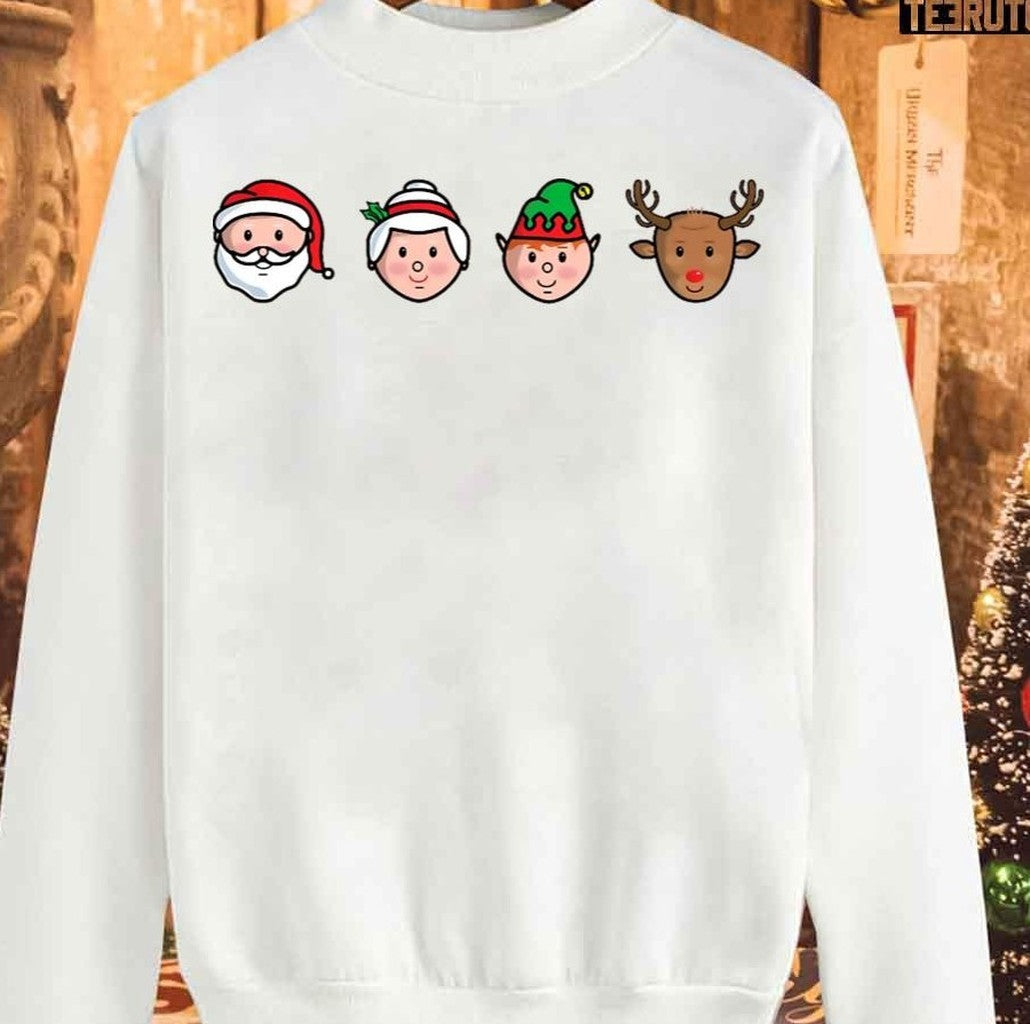 Santa Claus Mrs Claus Buddy And Rudolph Unisex Sweatshirt