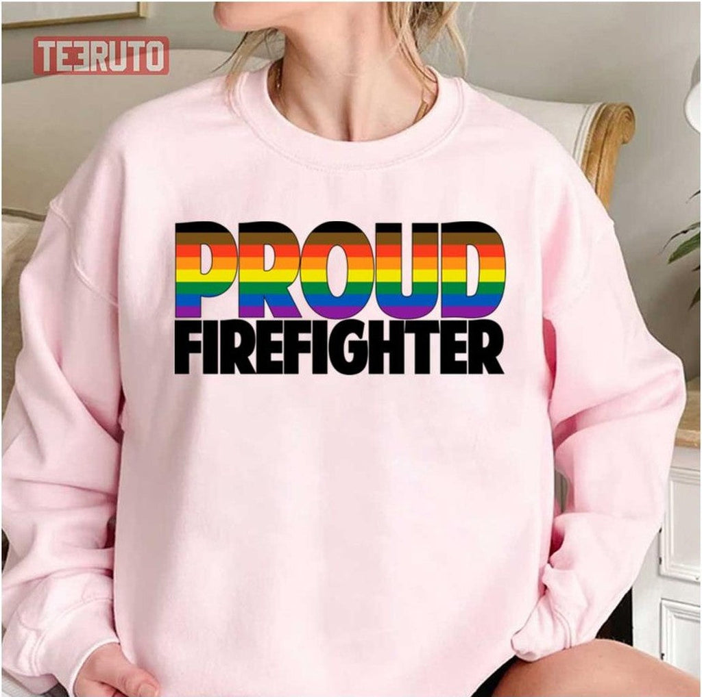 8 Color Proud Firefighter Lgbtq Pride Month Unisex Sweatshirt