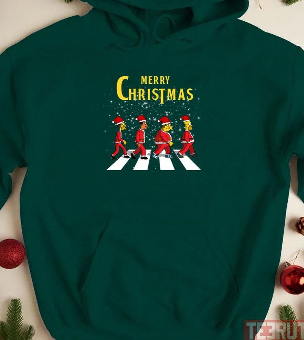 Simp's Merry Chirstmas On Abbey Road Unisex Sweatshirt