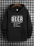 Unisex Men's Initial Print Drop Shoulder Essentials Hoodie, Fashion Sweatshirt with Drawstring Pockets, Men's Clothing, Gift for MenÂ 