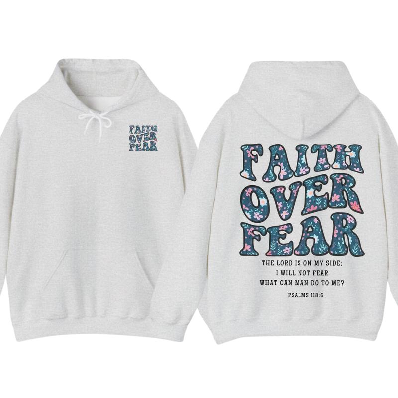 Faith Over Fear Christian Hoodie, Aesthetic Christian, Jesus Shirt, Church Hoodie,Cotton Fabic Soft Top
