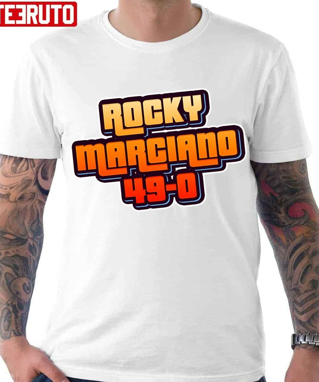 49 Rocky Marciano Typographic Design Boxing Unisex T-Shirt