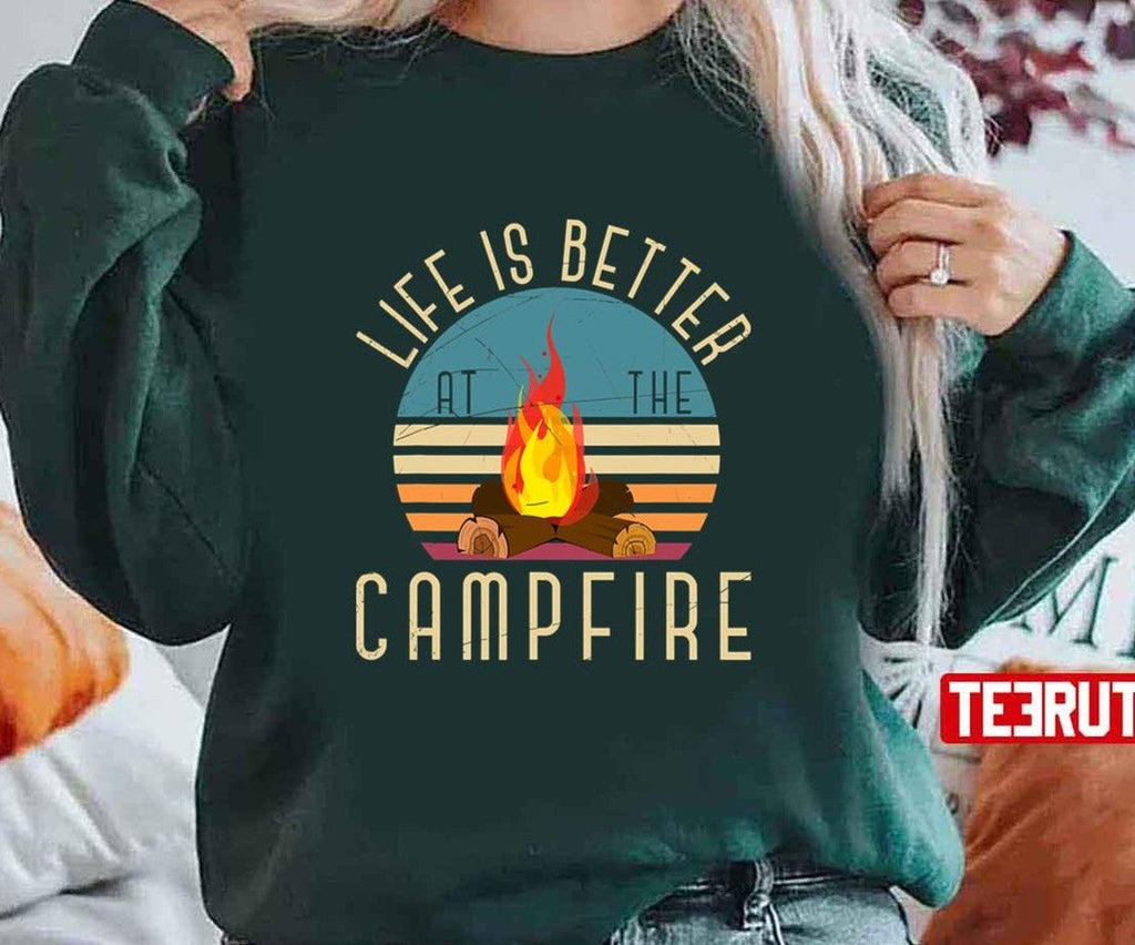 Outdoors Camp Forest Camper Retro Unisex T-Shirt