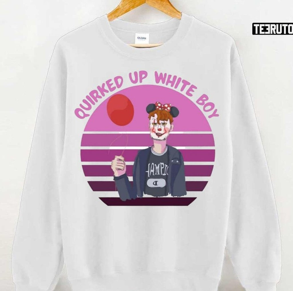 Quirked Up White Boy Clown Design Unisex T-Shirt