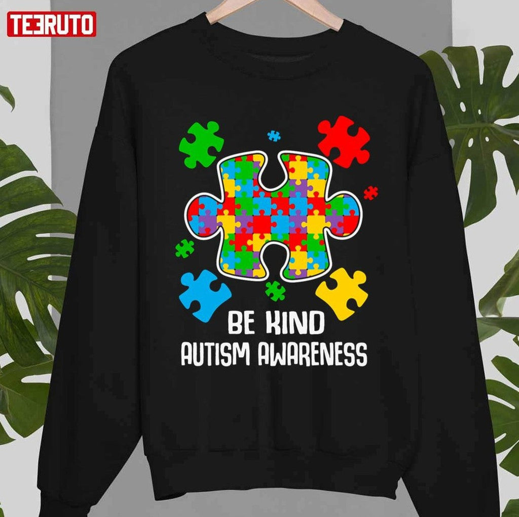 Be Kind Puzzle Pieces Autism Awareness Unisex T-shirt
