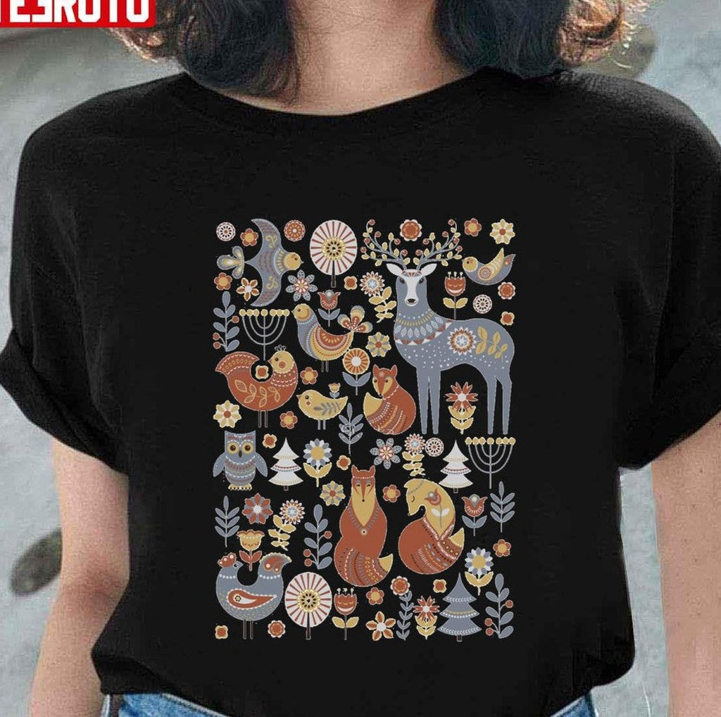 Scandinavian Folk Art Christmas Norwegian Cottage Unisex Sweatshirt