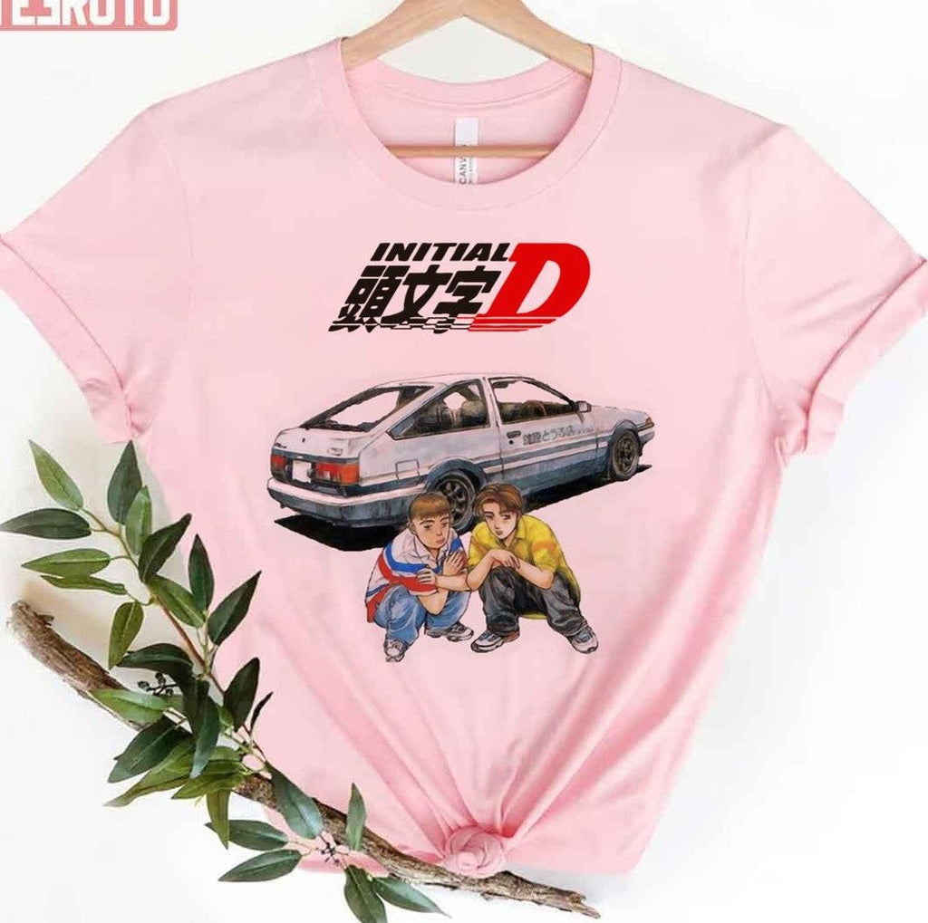 Takumi And Itsuki Drift Car Graphic T-Shirt
