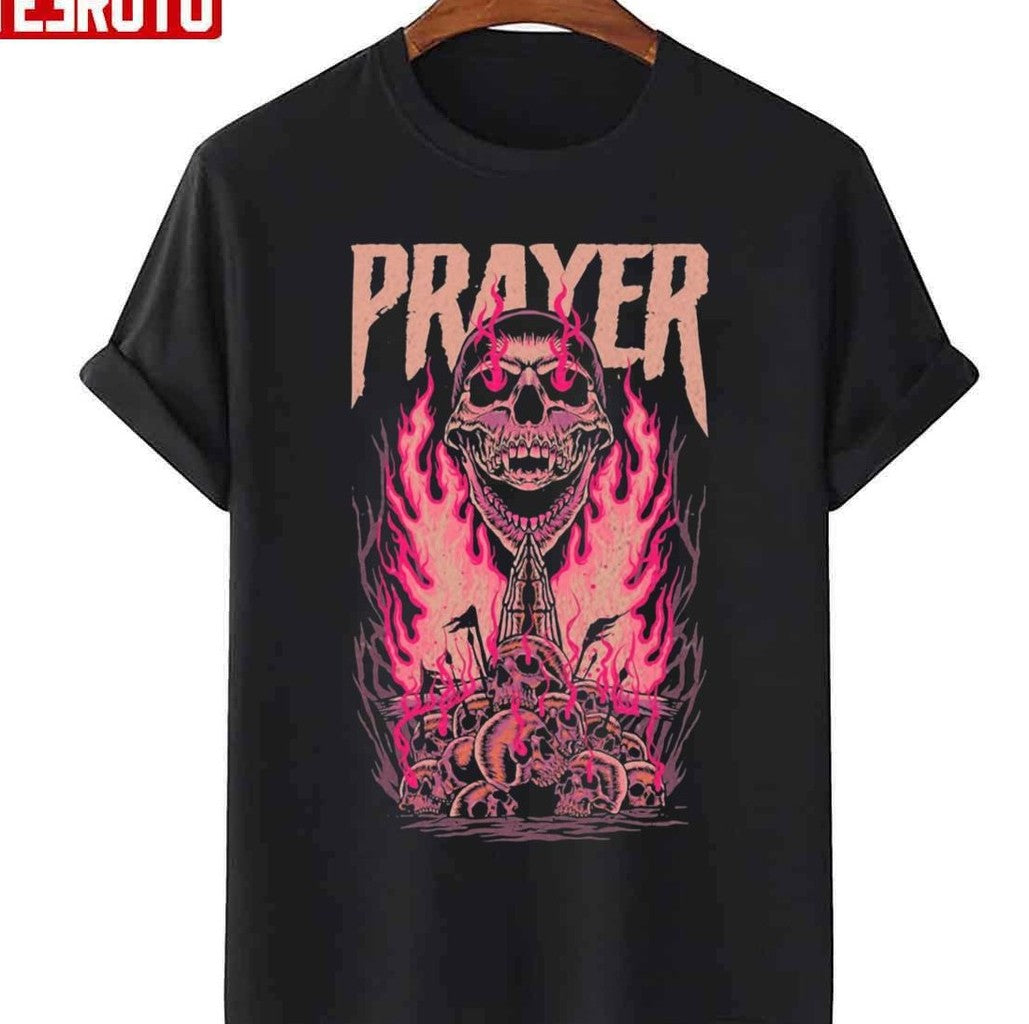 Prayer Skull In Fire Halloween Unisex Sweatshirt