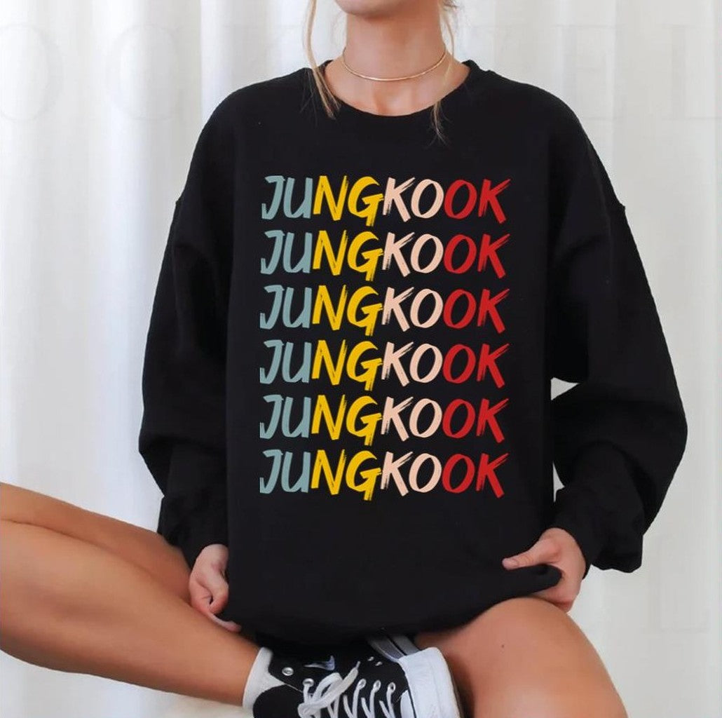 Birthday Jungkook Repeated Text Unisex Sweatshirt