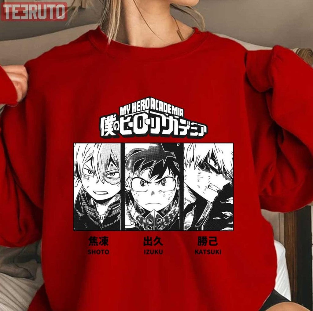 Shoto Izuku Katsuki Trio In Boku No Hero Academia Unisex Sweatshirt