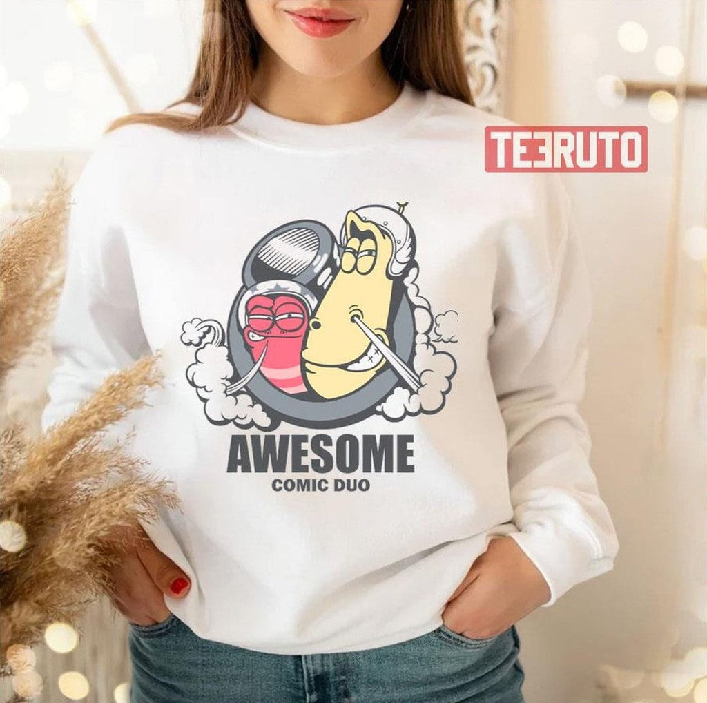 Awesome Comic Duo Larva Animation Unisex Sweatshirt