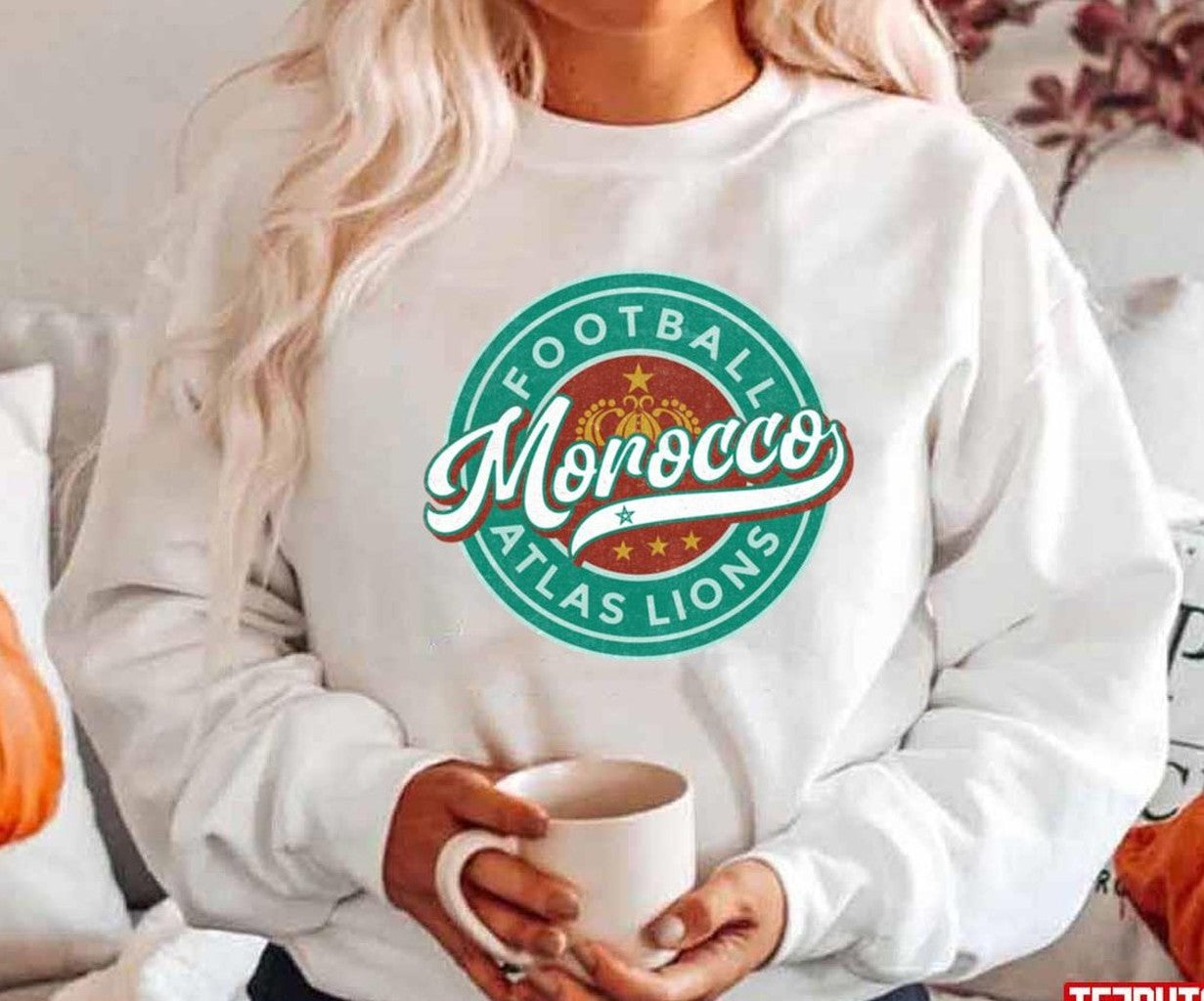 Soccer Badge Round Vintage Morocco Unisex Hoodie