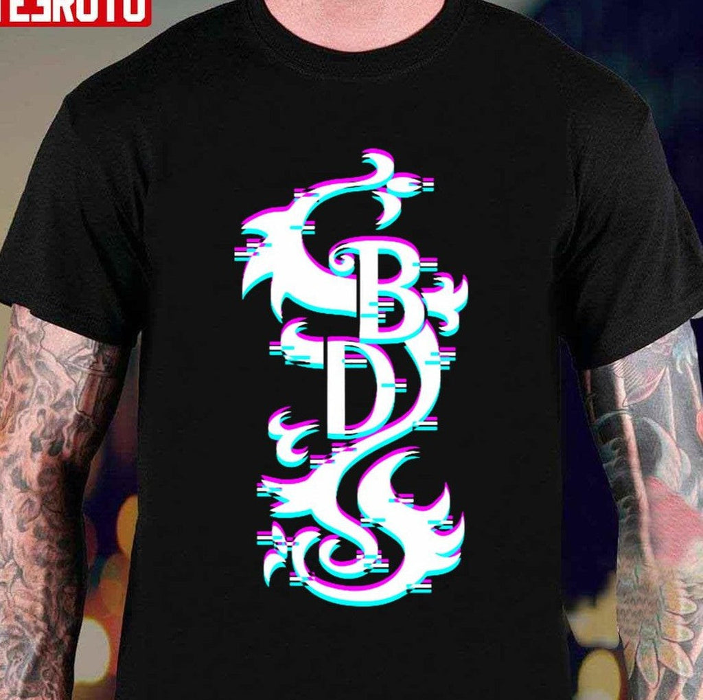 Black Dragon Glitch Logo Unisex T-Shirt